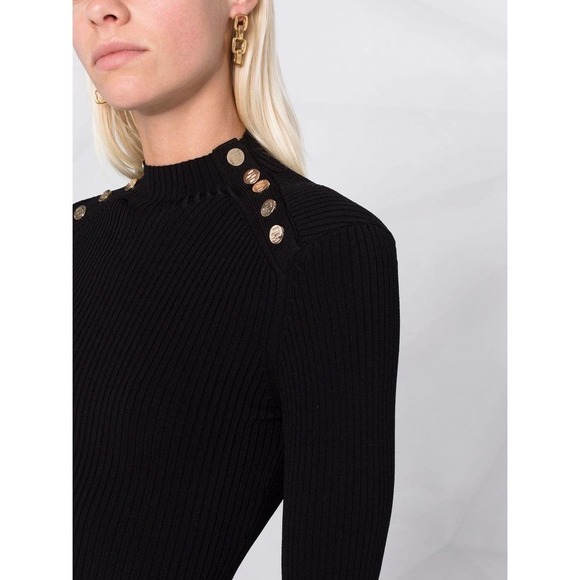 Maje black funnel-neck fitted jumper - Size 38 - Picture 3 of 7
